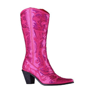 Helen's Heart Bling Boots Fuchsia - Size 7, 9